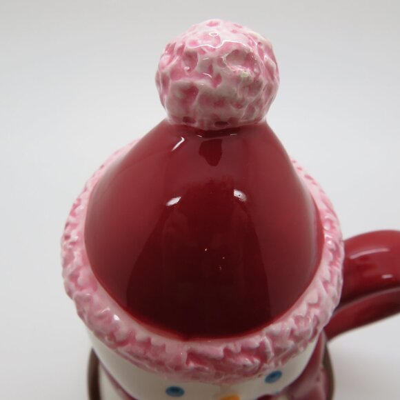 Christmas 12 oz Ceramic Snowman Tea Coffee Mug Cup Starbucks Holiday 2006 Lid - Picture 5 of 16